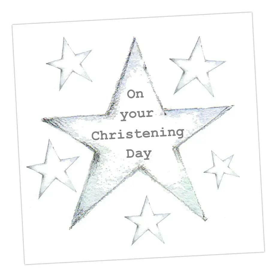 Star Christening Card Greeting & Note Cards Crumble and Core 15 x 15 cm  