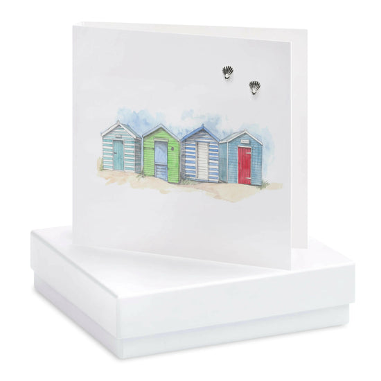 Boxed Beach Hut Earring Card Earrings Crumble and Core White  