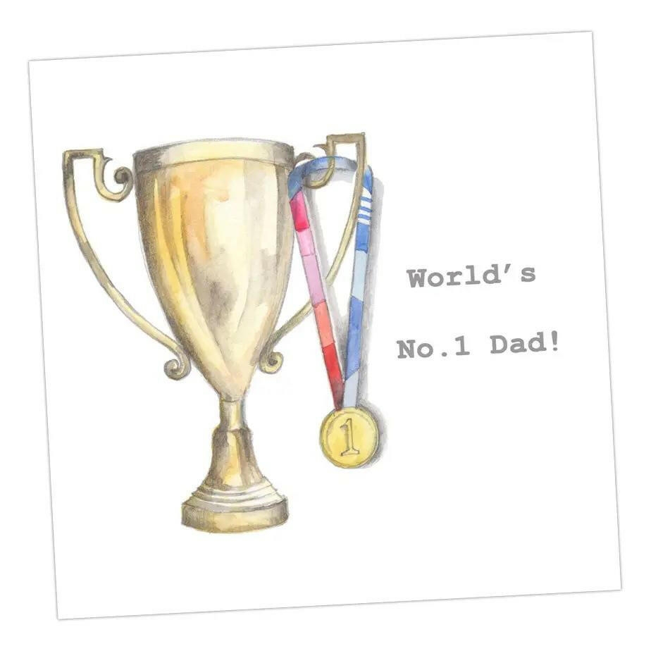 World No.1 Dad Card Greeting & Note Cards Crumble and Core 12 x 12 cm  