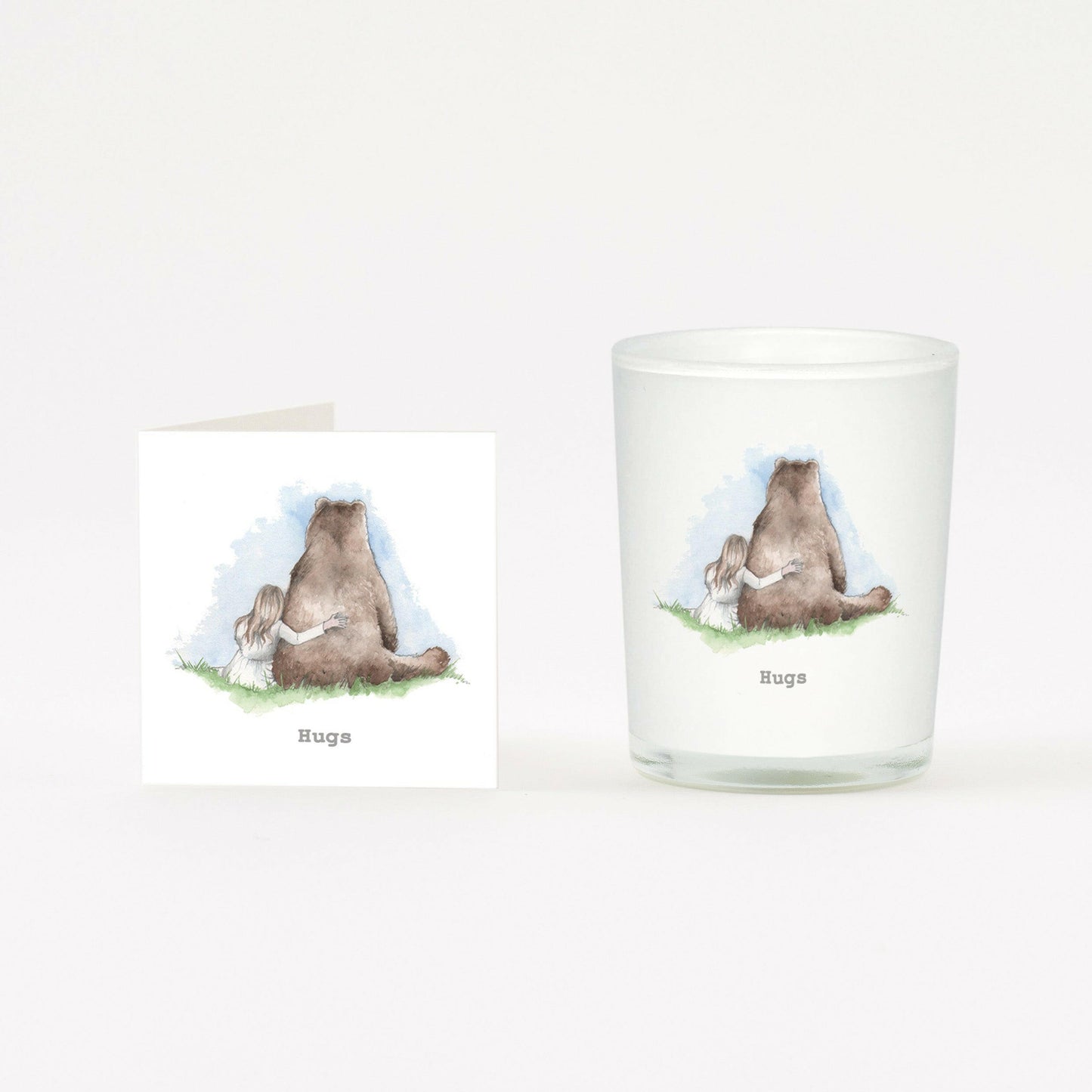 Bear Hugs Boxed Candle and Card Candles Crumble and Core White 20cl 