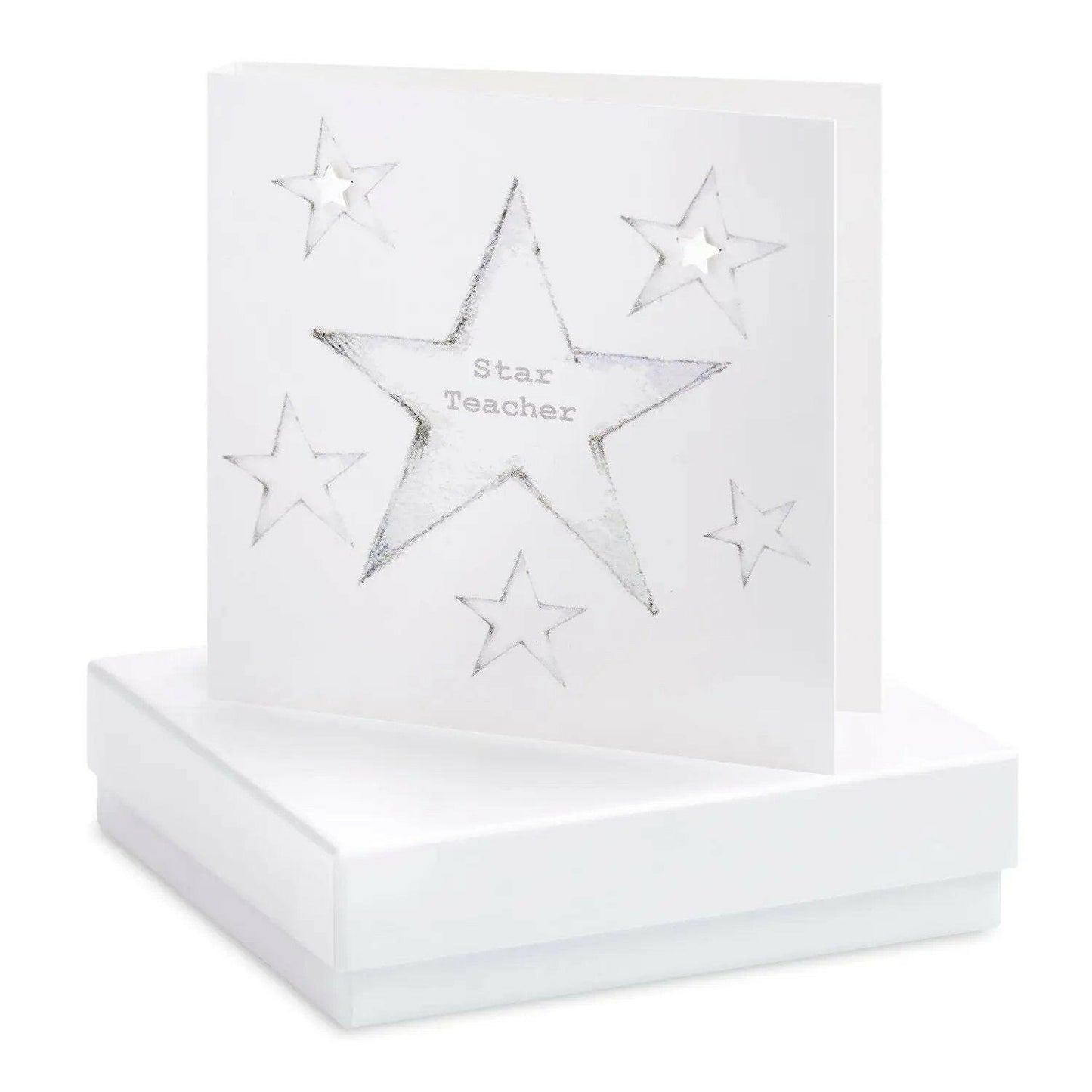 Boxed Star Teacher Earring Card Earrings Crumble and Core White  