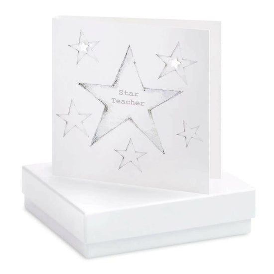 Boxed Star Teacher Earring Card Earrings Crumble and Core White  