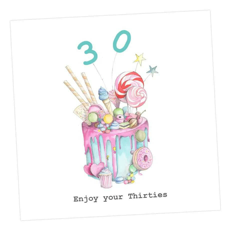 Truly Scrumptious Cake 30th Card Greeting & Note Cards Crumble and Core 12 x 12 cm  