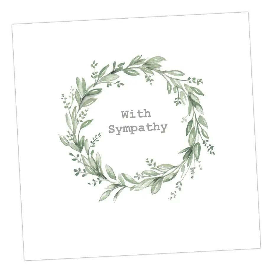 Sympathy Wreath Card Greeting & Note Cards Crumble and Core 12 x 12 cm  