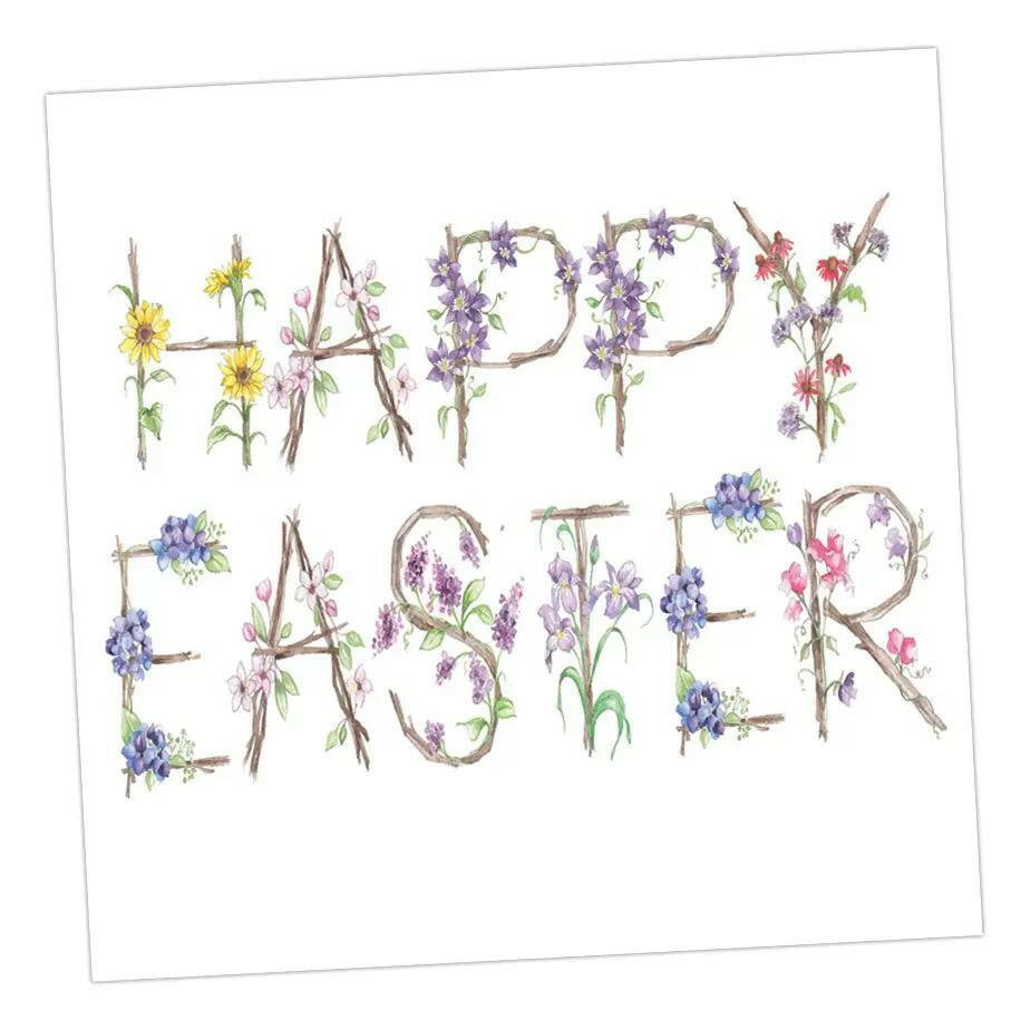 Floral Letters Happy Easter Greeting & Note Cards Crumble and Core   