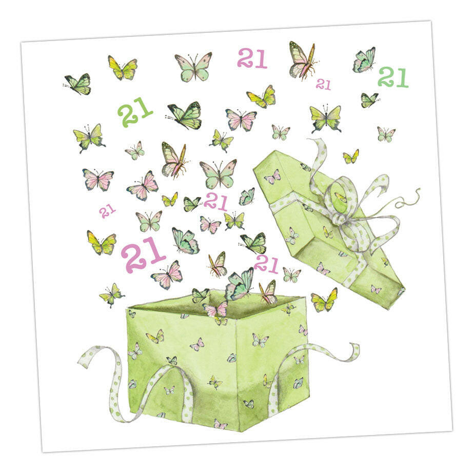 Butterfly 21st Birthday Card Greeting & Note Cards Crumble and Core   