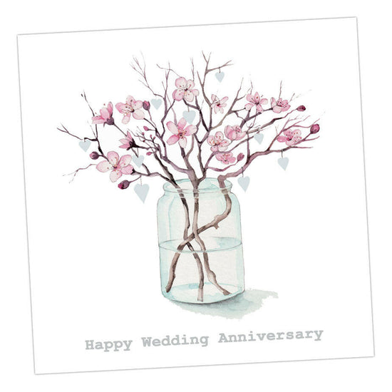 Blossom and Hearts Anniversary Card Greeting & Note Cards Crumble and Core   