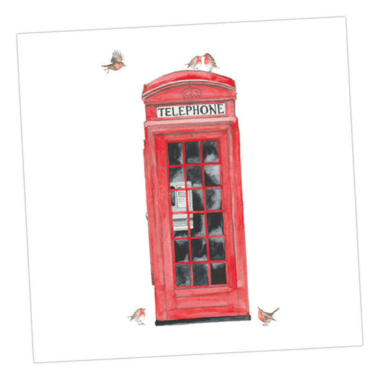 Robin & Phone Box Card Greeting & Note Cards Crumble and Core   