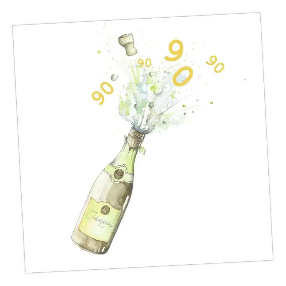 Champagne 90th Card Greeting & Note Cards Crumble and Core   