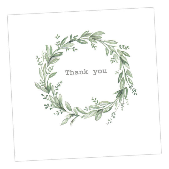 Thank You Wreath Card Greeting & Note Cards Crumble and Core   