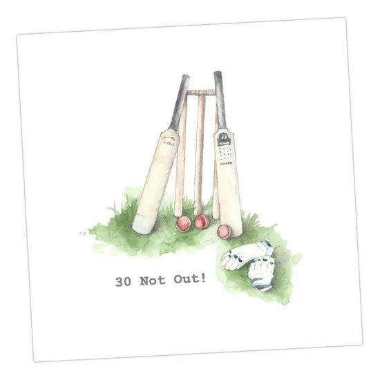 Cricket 30 Not Out Greeting  Card Greeting & Note Cards Crumble and Core   