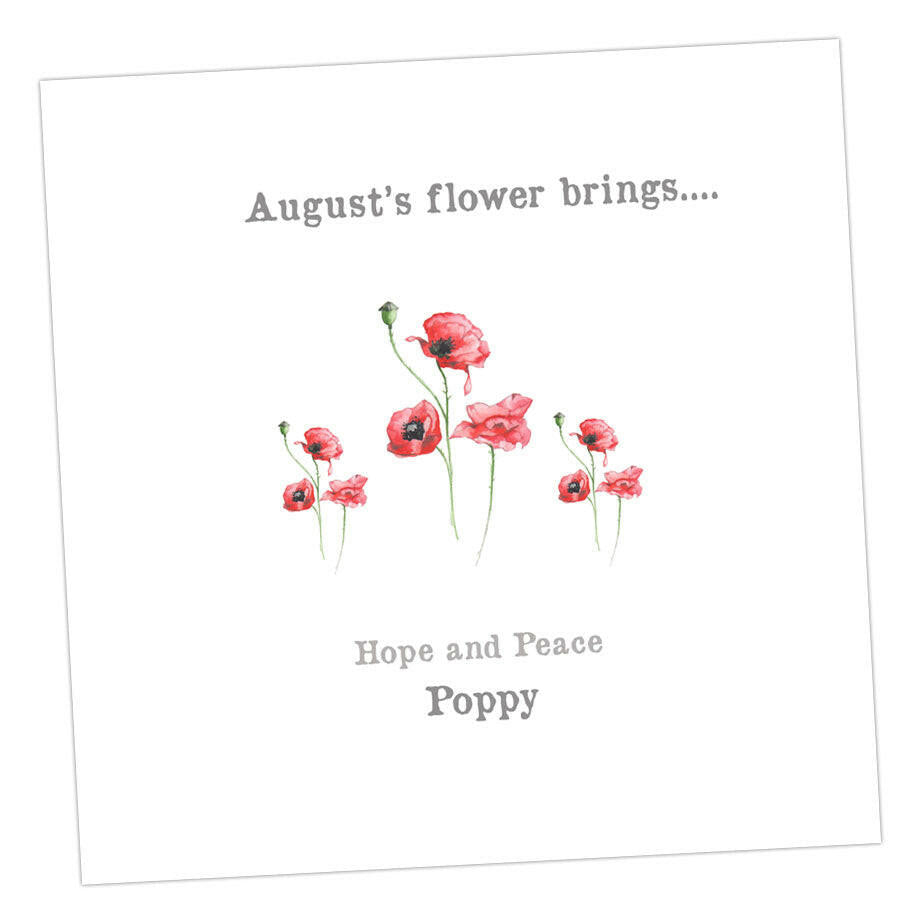 August Poppy Card Greeting & Note Cards Crumble and Core   