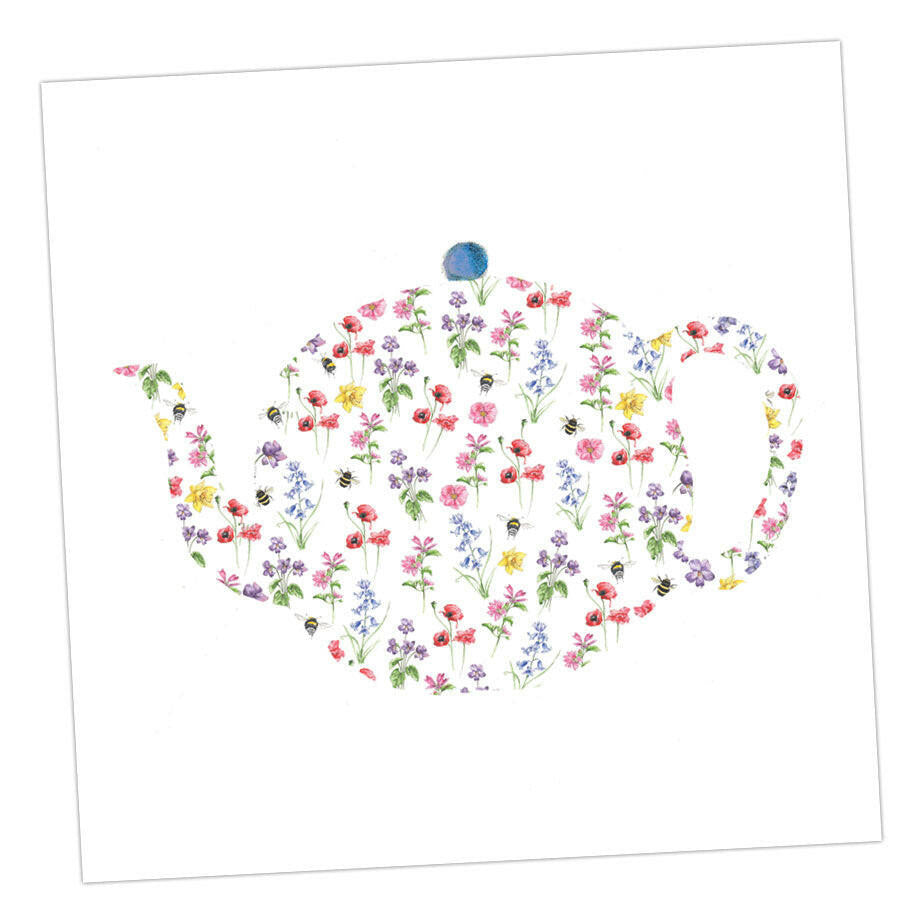 Cut Out Floral Teapot Birthday Card Greeting & Note Cards Crumble and Core   