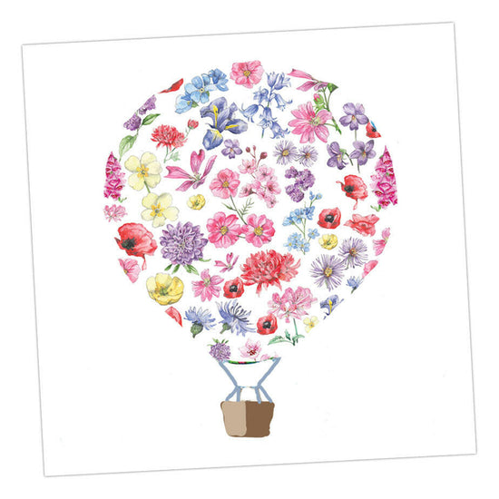 Cut Out Floral Hot Air Balloon Greeting Card Greeting & Note Cards Crumble and Core   