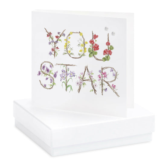 You Star Earring Card Earrings Crumble and Core White  