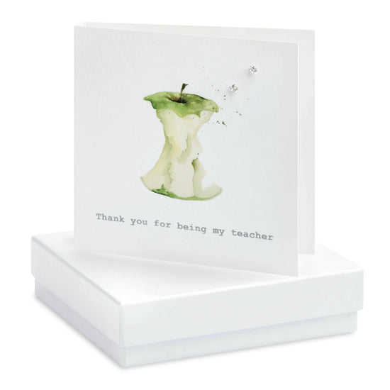 Boxed Teacher Apple Earring Card Earrings Crumble and Core   