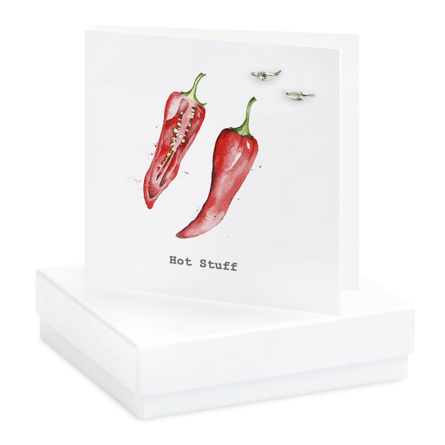 Boxed Chilli Peppers Earring Card Earrings Crumble and Core   