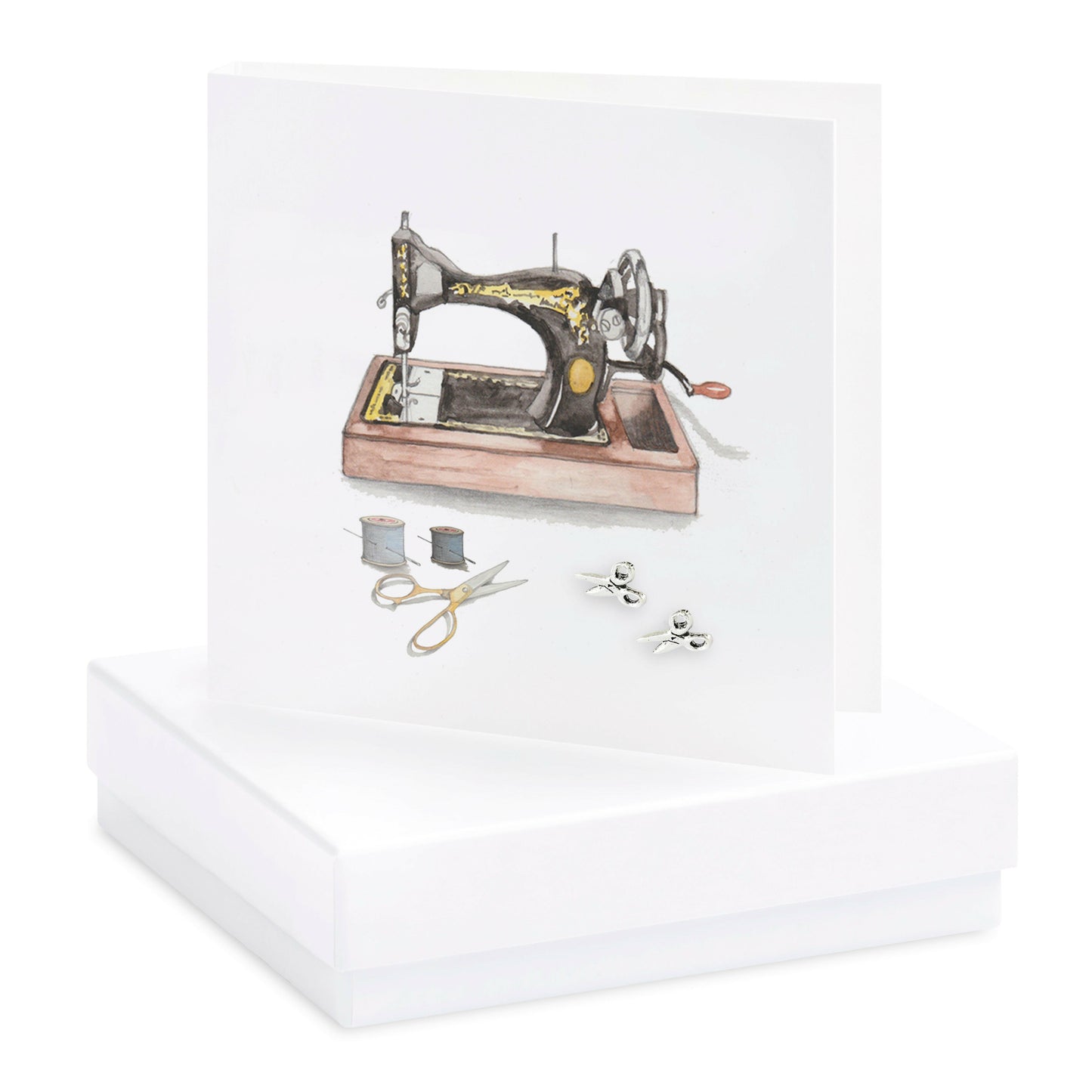 Boxed Sewing Machine Earring Card Earrings Crumble and Core   