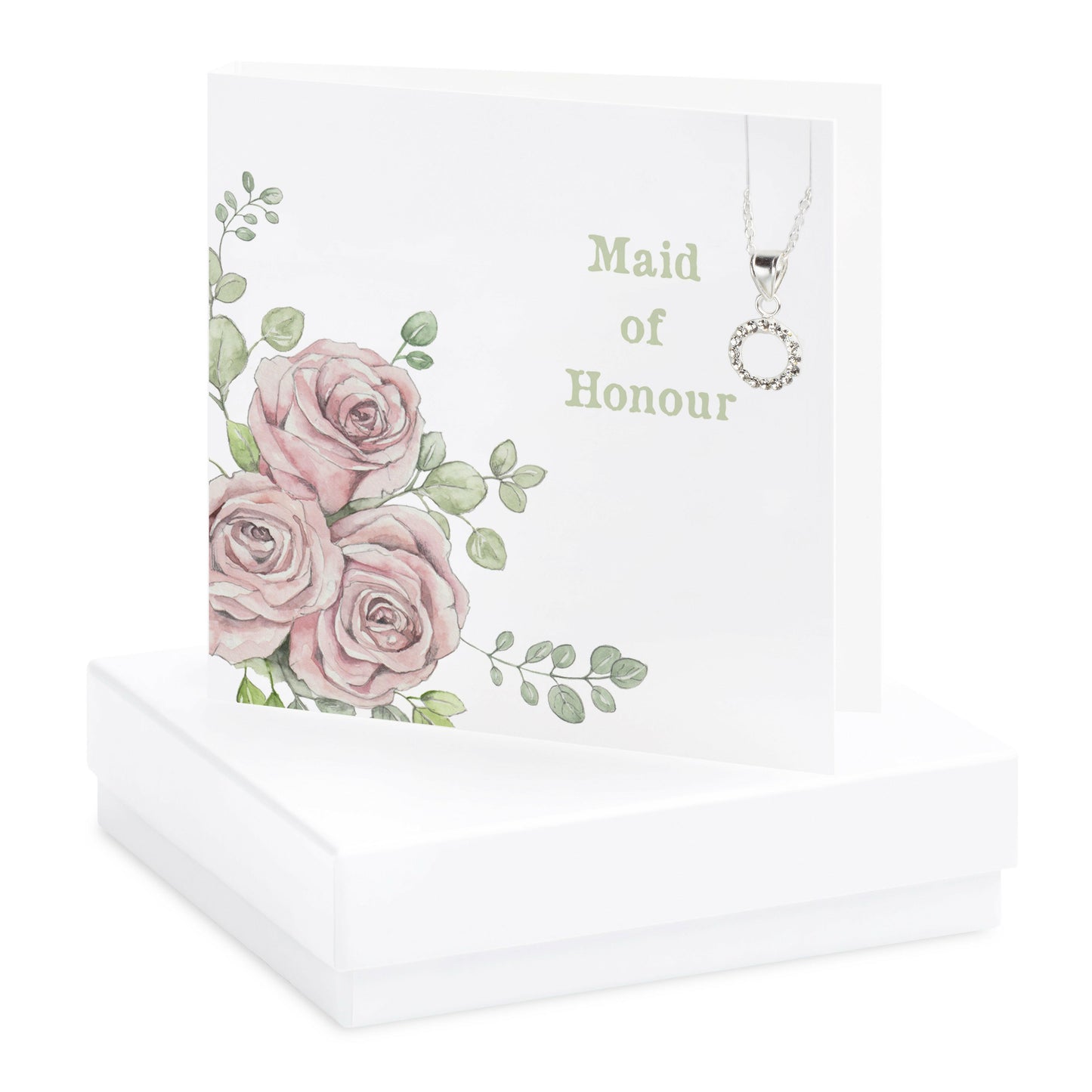 Boxed Rose Maid of Honour Necklace Card Necklaces Crumble and Core   