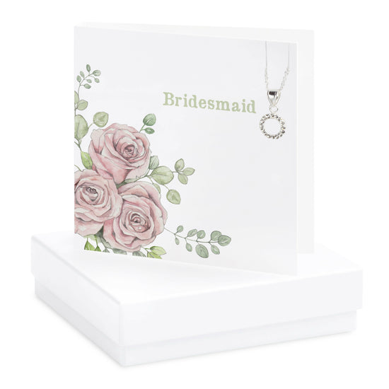 Boxed Rose Bridesmaid Necklace Card Necklaces Crumble and Core   