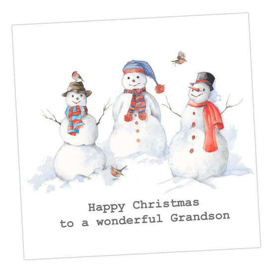 Christmas Snowman Grandson Greeting Card Greeting & Note Cards Crumble and Core   