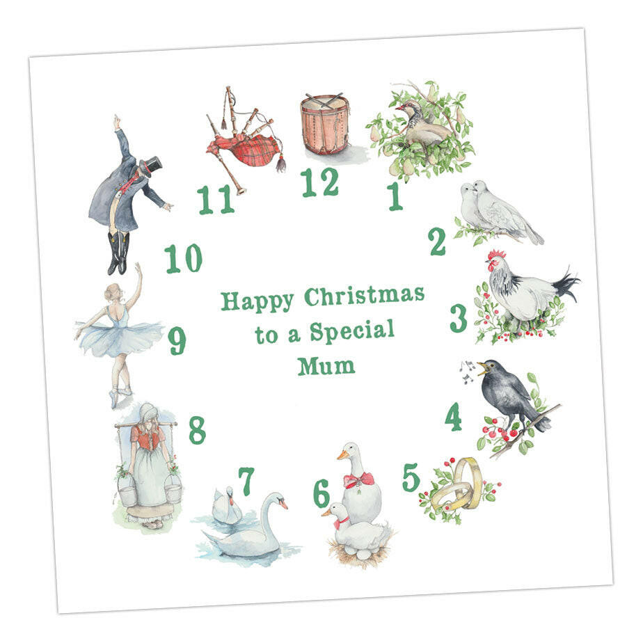 12 Days Of Christmas Mum Card Greeting & Note Cards Crumble and Core   