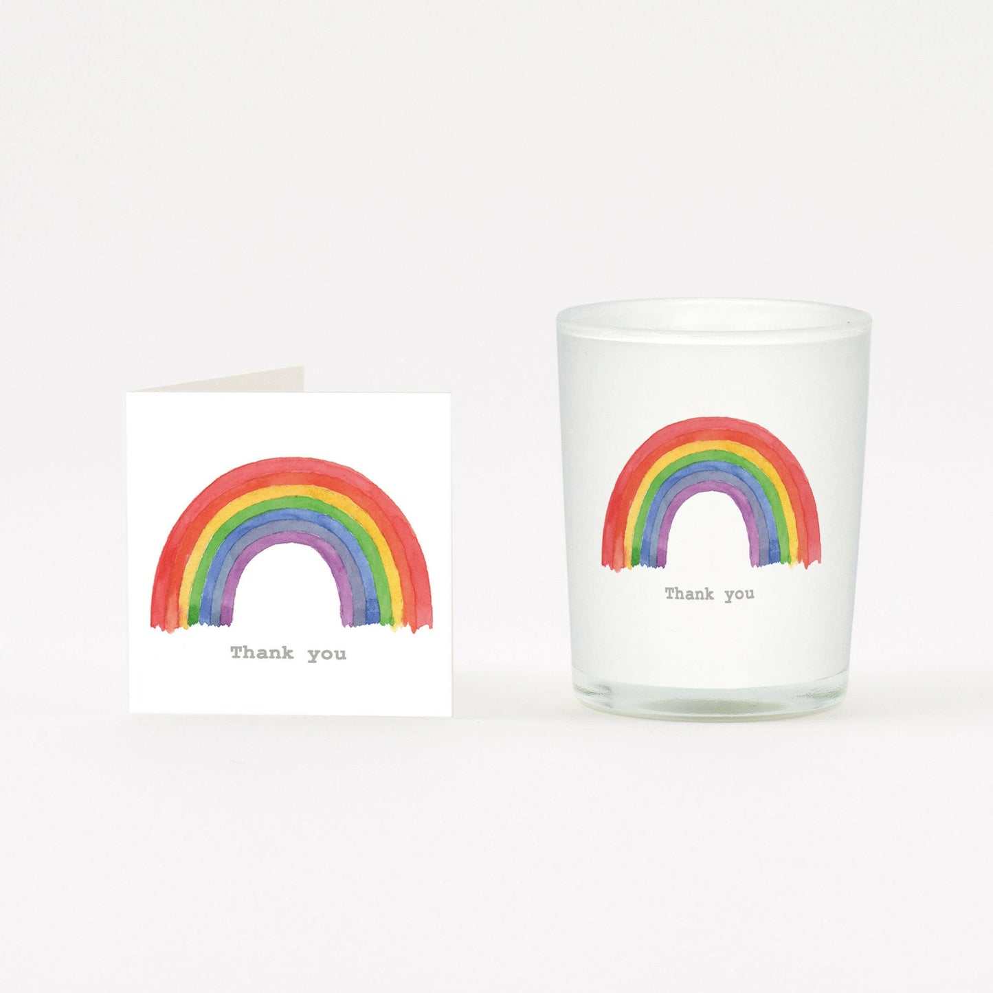 Rainbow Thank You Boxed Candle and Card Candles Crumble and Core   