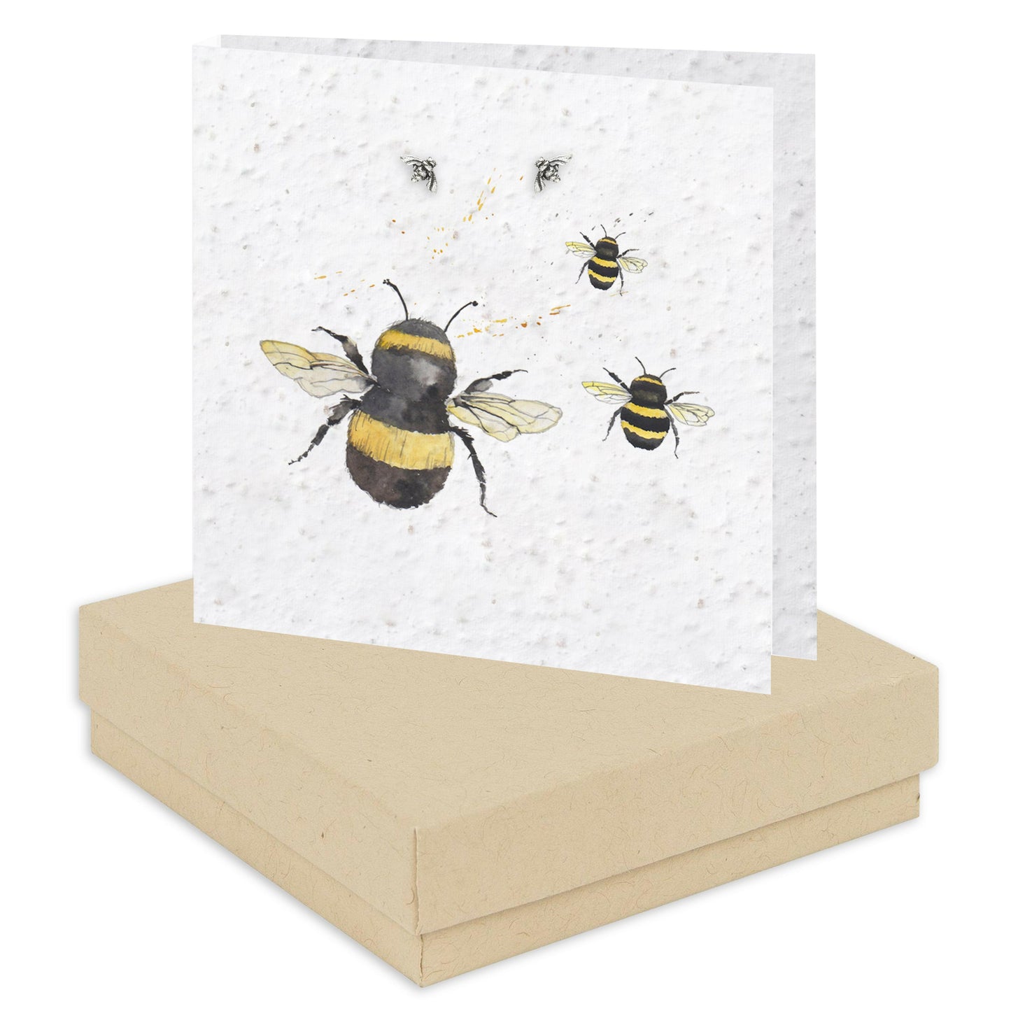 Boxed Bee Plantable Seed Earring Card Earrings Crumble and Core   