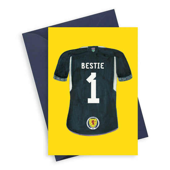 Scotland Football Shirt Bestie 1 A6 Greeting Card Greeting & Note Cards Crumble and Core   